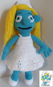 The first rendition of Smurfette for a friend.