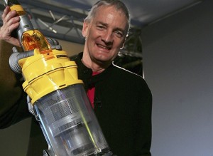 Lord Dyson with a later model of his famous invention.