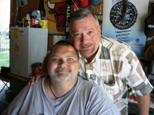 My dad and his father-in-law (also his best friend). Photo courtesy of my step-mum, Radine. 